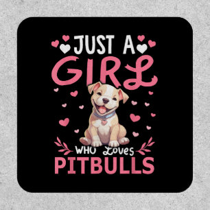 Pitbull Dog Girls Women Just A Girl Who Loves Pitb Patch