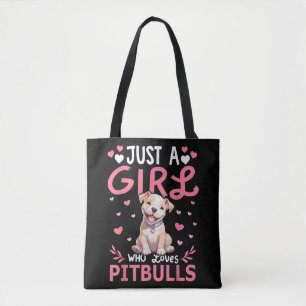 Pitbull Dog Girls Women Just A Girl Who Loves Pitb Tote Bag