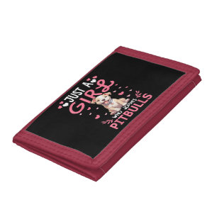 Pitbull Dog Girls Women Just A Girl Who Loves Pitb Tri-fold Wallet