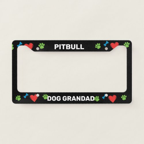 Pitbull Dog Grandad  License Plate Frame