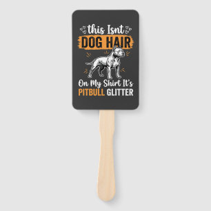 Pitbull Dog Hair Glitter Funny Dog Hand Fan