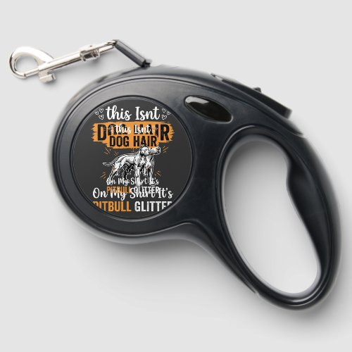 Pitbull Dog Hair Glitter Funny Dog Retractable Pet Leash