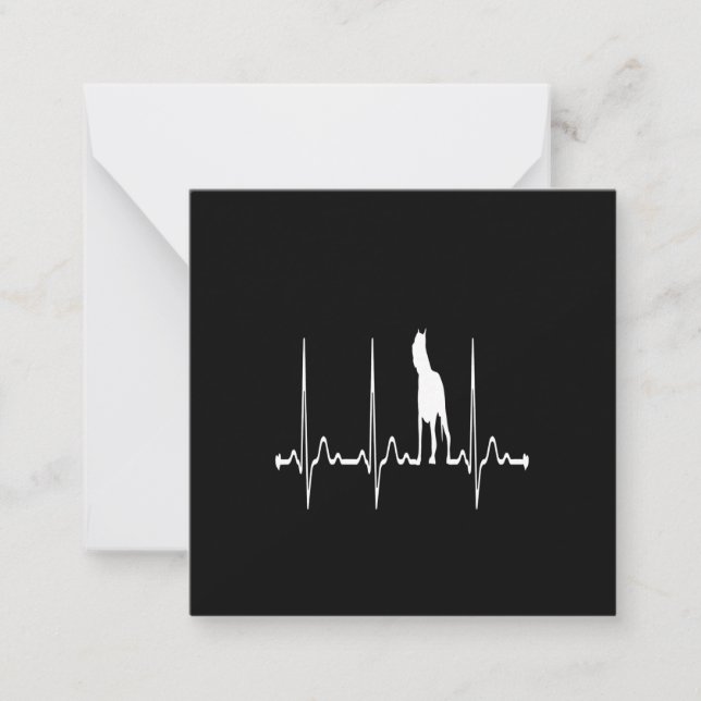 Pitbull dog heartbeat note card (Front)