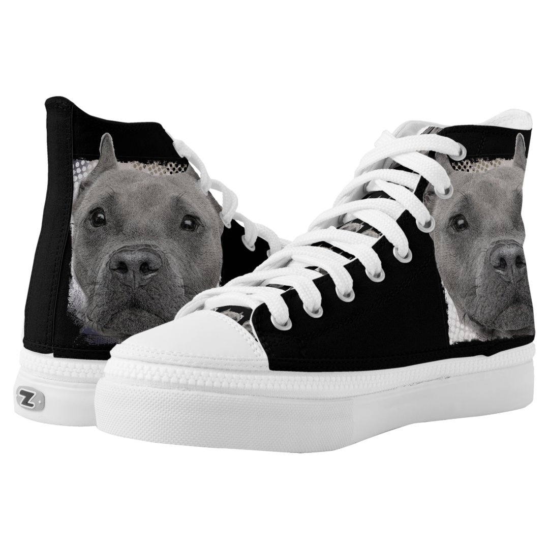Pitbull Dog high top tennis shoes Zazzle
