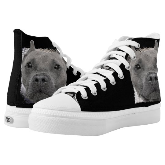Pitbull Dog high top tennis shoes