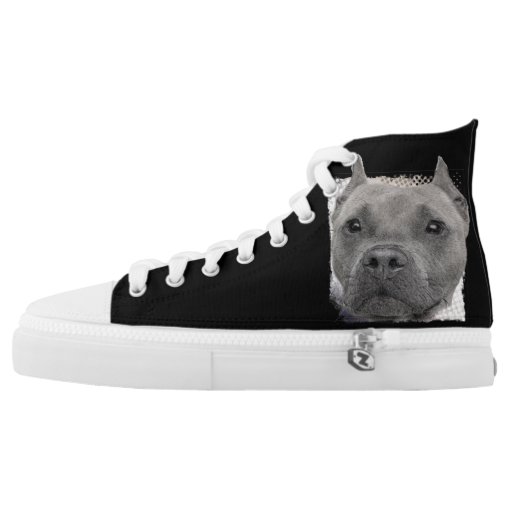 Pitbull Dog high top tennis shoes Zazzle