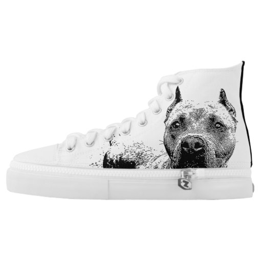 Pitbull dog high top tennis shoes Zazzle