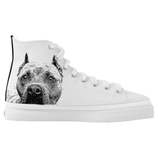 Pitbull dog high top tennis shoes Zazzle
