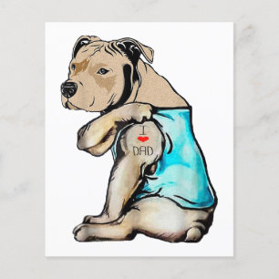 Pitbull Dog I Love Dad Tattoo Funny Family