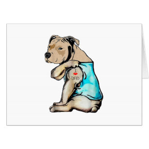 Pitbull Dog I Love Dad Tattoo Funny Family Card