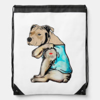 Pitbull Dog I Love Dad Tattoo Funny Family