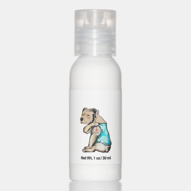 Pitbull Dog I Love Dad Tattoo Funny Family Hand Lotion (Front)
