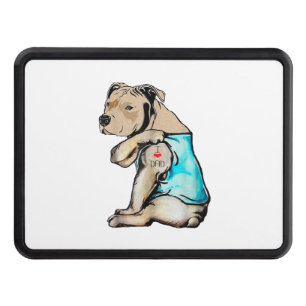 Pitbull Dog I Love Dad Tattoo Funny Family Hitch Cover