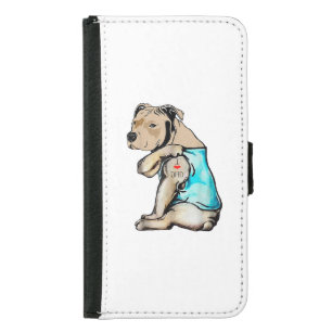 Pitbull Dog I Love Dad Tattoo Funny Family Samsung Galaxy S5 Wallet Case