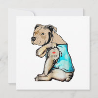 Pitbull Dog I Love Dad Tattoo Funny Family