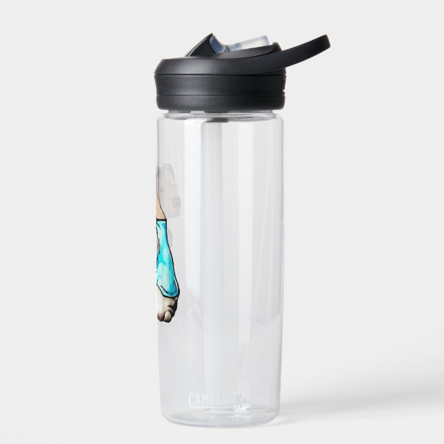 Pitbull Dog I Love Dad Tattoo Funny Family Water Bottle (Left)