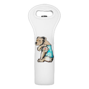 Pitbull Dog I Love Dad Tattoo Funny Family Wine Bag