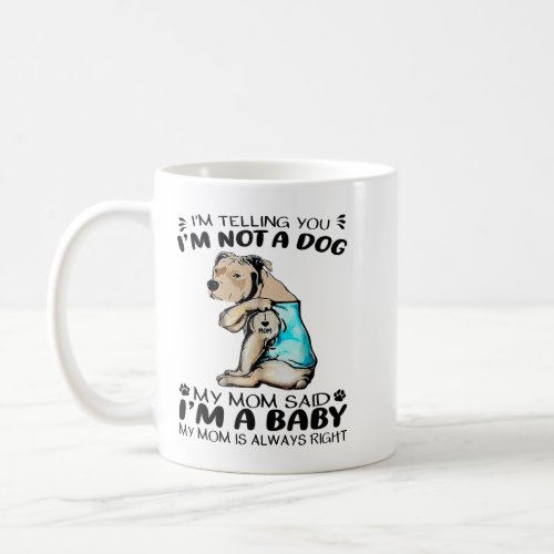 Pitbull Dog I Love Mom Tattoo Pitbull Dog Lover Wo Coffee Mug