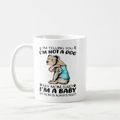 Pitbull Dog I Love Mom Tattoo Pitbull Dog Lover Wo Coffee Mug