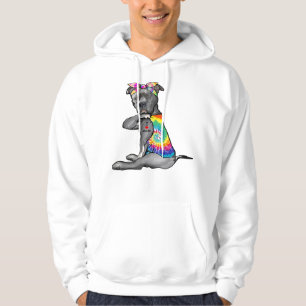 Pitbull Dog I Love Mom Tattoo Pitbull Tie Dye Band Hoodie