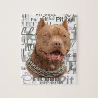 Rescue Pitbull Dog Paw Mama Love Pit Bull Cute Mom Jigsaw Puzzle