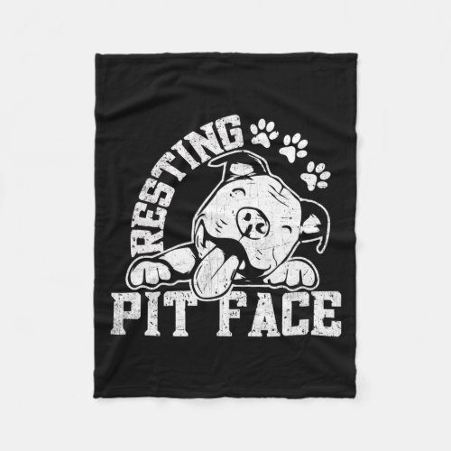 Pitbull Dog Lovers Resting Pit Face Pit Bull Fleece Blanket