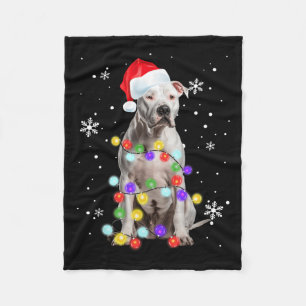 Pitbull Dog Merry Dogmas Santa Pitbull Christmas T Fleece Blanket