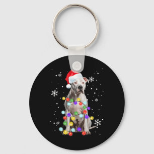 Pitbull Dog Merry Dogmas Santa Pitbull Christmas T Keychain