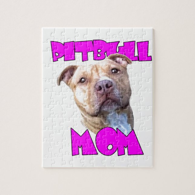 Pitbull dog Mom Jigsaw Puzzle (Vertical)