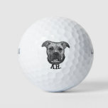 Pitbull Dog Monogrammed Golf Balls at Zazzle