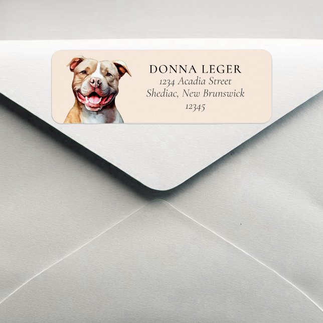 PitBull Dog Personalized Address Label