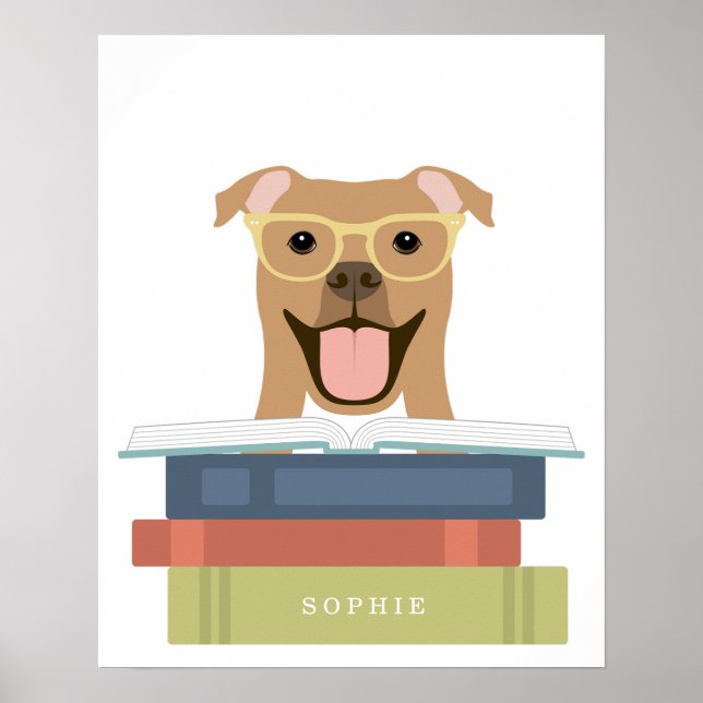 Pitbull Dog Personalized Print (Front)