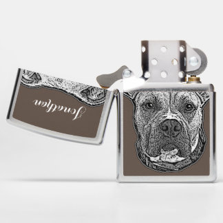 Pitbull dog personalized zippo lighter