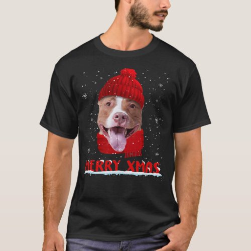 Pitbull Dog Ph Merry Christmas Pitbull Xmas Dog Co T_Shirt