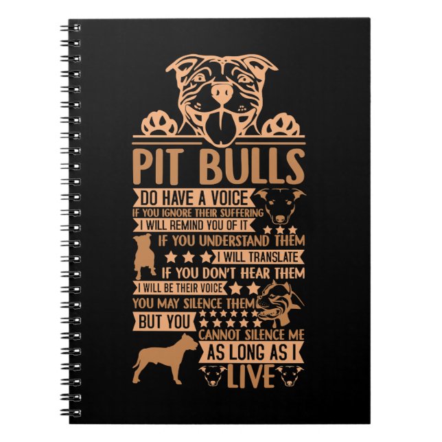 PitBull Dog Pit Bull Owner Gift for Pit Bull Lover Notebook (Front)