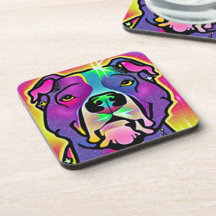 Pitbull Dog Pop Art Beverage Coaster