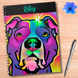Pitbull Dog Pop Art Personalized Notebook
