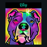 Pitbull Dog Pop Art Personalized    Poster<br><div class="desc">Pitbull Dog Pop Art - Makes a great gift idea for anyone who loves or has Pitbulls.</div>
