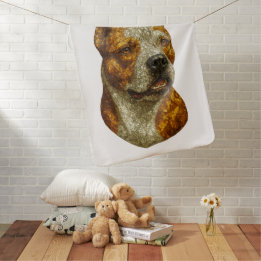Pitbull Dog Portrait Baby Blanket