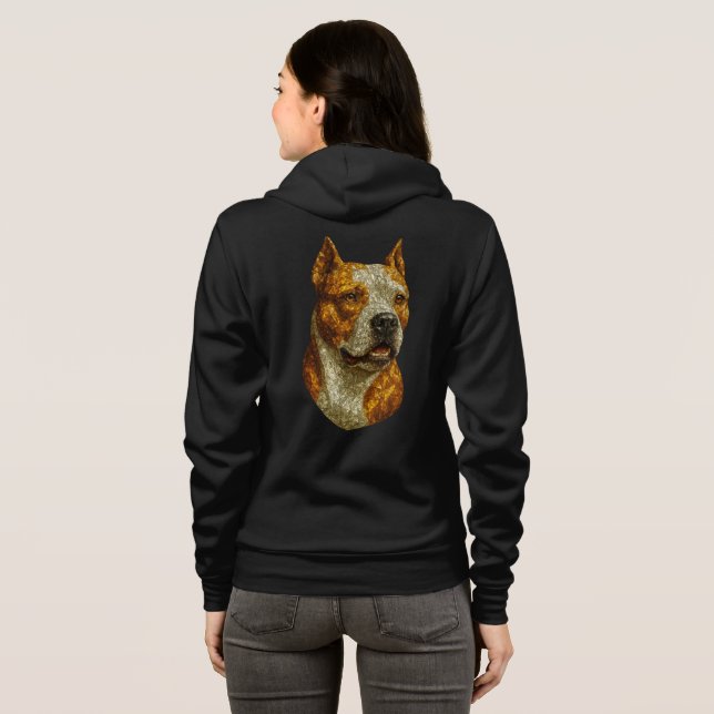 Pitbull Dog Portrait Hoodie (Back Full)