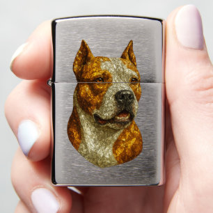 Pitbull Dog Portrait Zippo Lighter