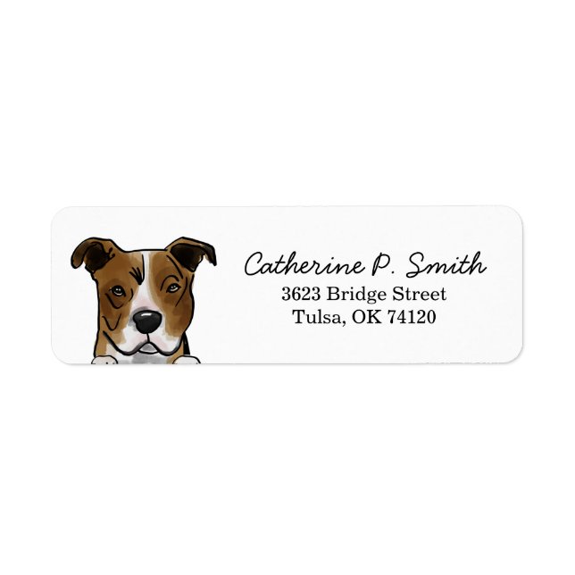 Pitbull Dog Return Address Label (Front)