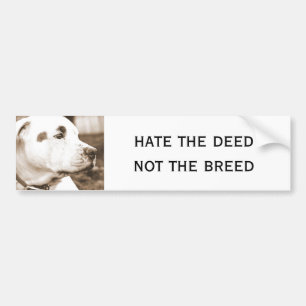 pitbull dog sepia color hate deed not breed bumper sticker