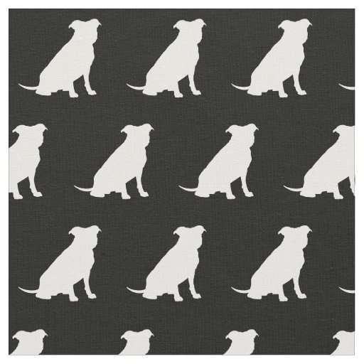 Pitbull Dog Silhouette Pet Pit Bull Fabric
