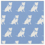 Pitbull Dog Silhouette Pet Pit Bull Light Blue Fabric