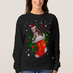 Pitbull Dog Sock Christmas Sweatshirt