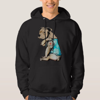 Pitbull Dog Tattoo I Love Mom Mother's Day Gift T- Hoodie