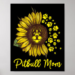 Pitbull Dog Tattoo I Love Mom Tattooed Lover Mothe Poster