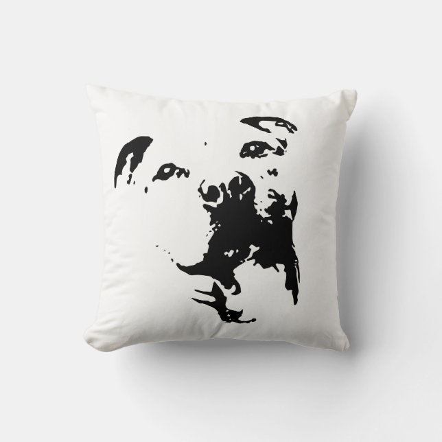 Pitbull Dog Throw Pillow (Front)