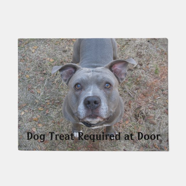 Pitbull Dog Treat Required Doormat (Front)